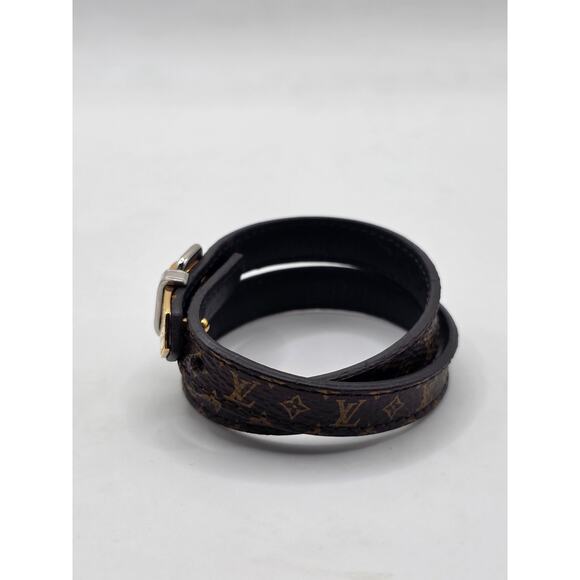 Louis Vuitton Brown 'Fasten Your LV' Monogram Wrap Bracelet - Picture 12 of 16